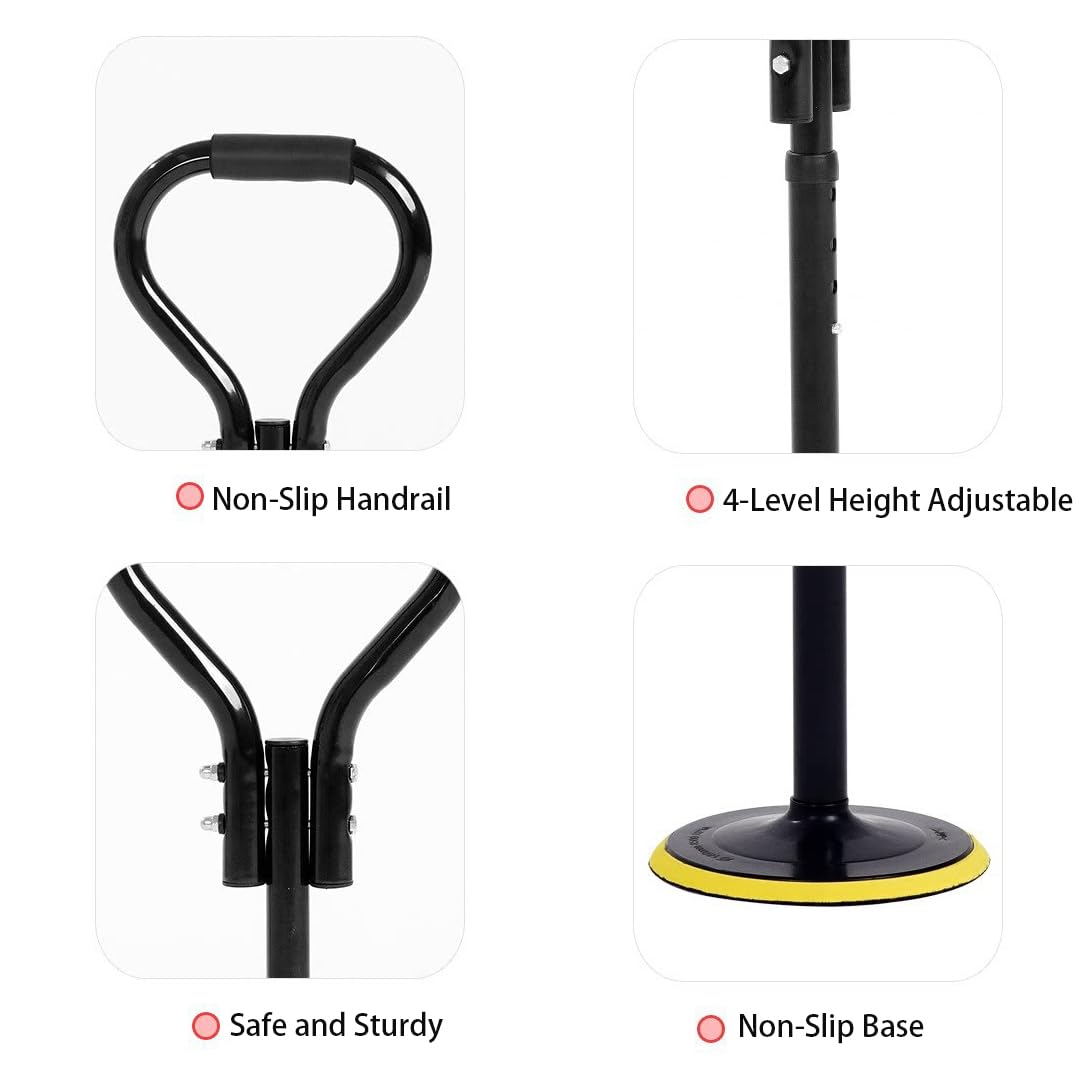 Ayuda para Levantarse Ajustable en Altura (58–65 cm) con Capacidad de Carga de hasta 150 kg – Asiste a Ancianos y Personas con Movilidad Reducida a Levantarse, Caminar con Seguridad y en Tareas Domést