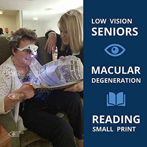 Vision Aid Magnifying Glasses With Led Light, 5 Lenses, Headband, Storage Case | Hands Free Lighted Head Mount Magnifier For Hobby Crafts Macular Degeneration Cross Stitch Diamond Painting Close Work #TOP7