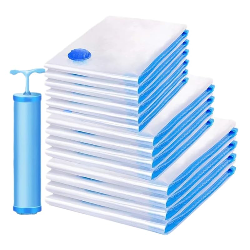 Vacuum Storage Bags - Clothes Storage Bag Vacuum Pack - Reusable Space Saver Bags, Extra Large Compressed Vaccum Storage Bags ​for Bedding - Vacuum Bags for Clothes - with Pump (2-Pack,40*60cm)