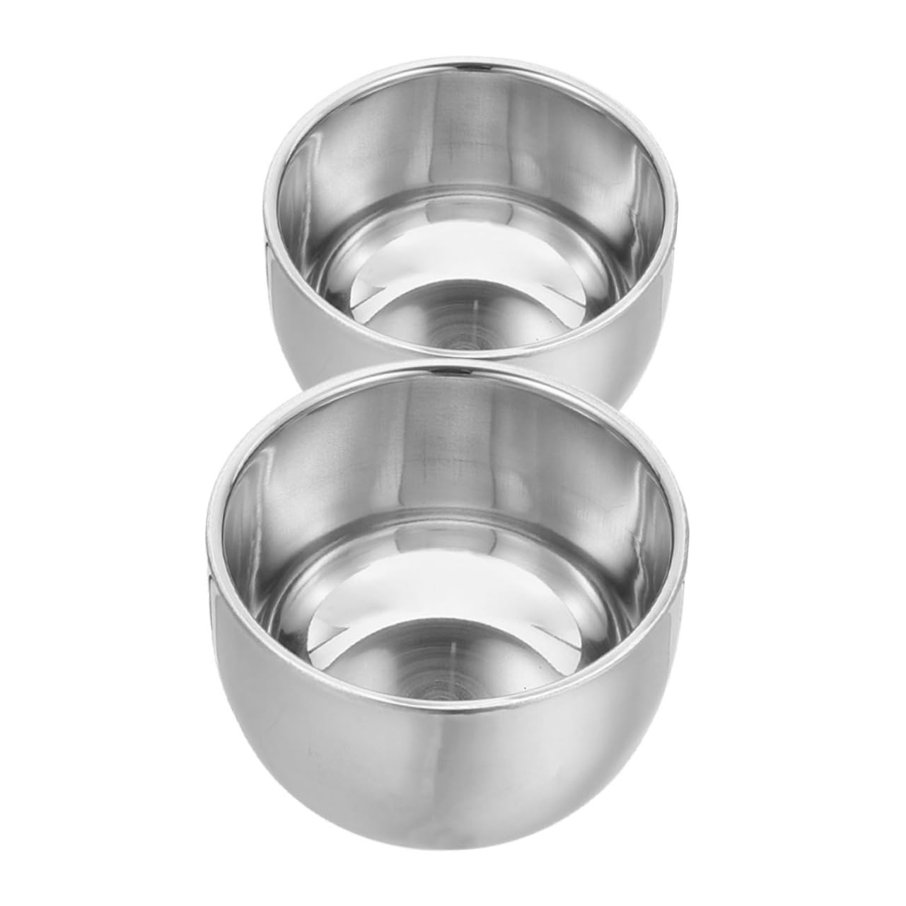 FRCOLOR 2pcs Shaving Foam Bowl for Men Shave Soap Cup 200ml Double Layer Stainless Steel Heat Insulation Shaving Mug