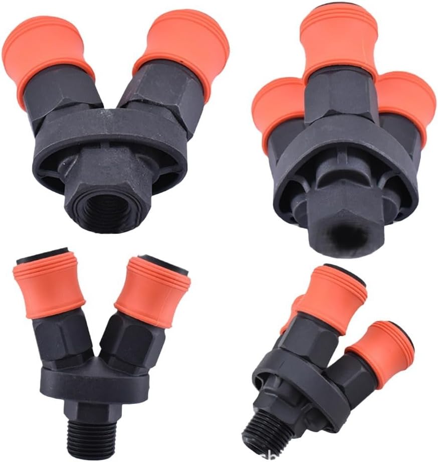 Self-Locking Pneumatic Hose Fitting, C-Type Quick Coupling Connector 1/4" or 1/2" Thread (Male/Female), Leak-Proof & - Compressors and Automation Equipment(SMY)