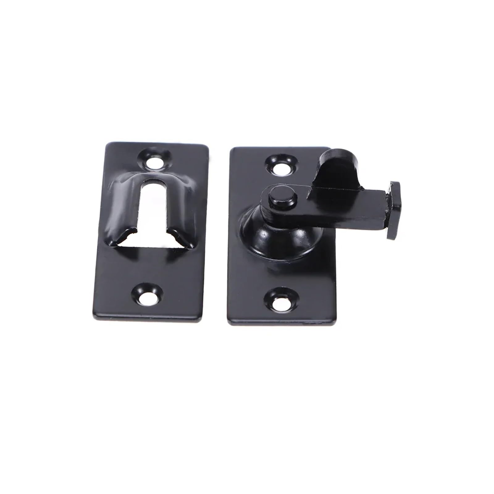 Naqzrxpml Black Door Bolt 90 Degree Solid Stainless Steel Latch /Silver(Black)