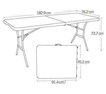 Lifetime Commercial Fold-In-Half Table, 6 FT