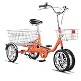 FAHRRÄDER MIT 3 RÄDERN: Das Trike ist aus hochwertigem Stahl gefertigt und trägt Fahrer und Fracht zusammen mit einem Gewicht von bis zu 120 kg.