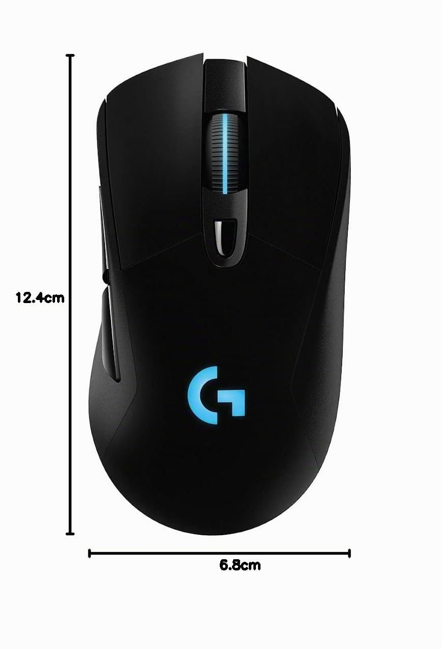 Logitech G Ratón inalámbrico para Juegos G703 Lightspeed, Sensor Hero 25K, 25.600 dpi, RGB, Pesos Ajustables, 6 Botones programables, Batería de Larga duración, con PowerPlay, PC/Mac, Color Negro