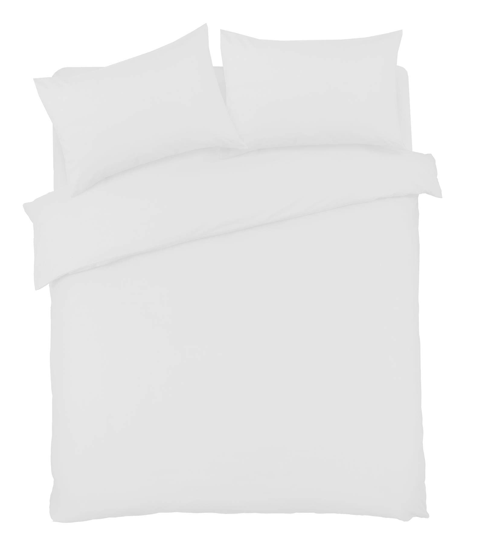 Olivia Rocco Duvet Cover Set Easy Care Plain Dyed Quilt Cover Sets, King White