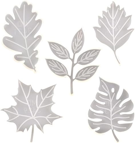 Moldes de posavasos de resina de 5 estilos, moldes de resina epoxi de silicona, moldes únicos de resina de hojas para fundición de resina de disponible en Yaxa El Salvador