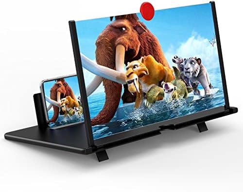 16" Screen Magnifier for Cell Phone - Mobile Phone 3D HD Magnifying Projector Screen Enlarger for Movies, Videos and Gaming – Foldable Phone Stand with Screen Amplifier–Compatible with All Phones