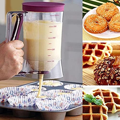 Pancake Batter Dispenser Trigger Handle Manual Batter Dispenser Wide Opening Batter Dispenser, for Waffles Muffins Cakes Pizza Etc, Controllable Food Size Measurable Scale Pourer - Image 6