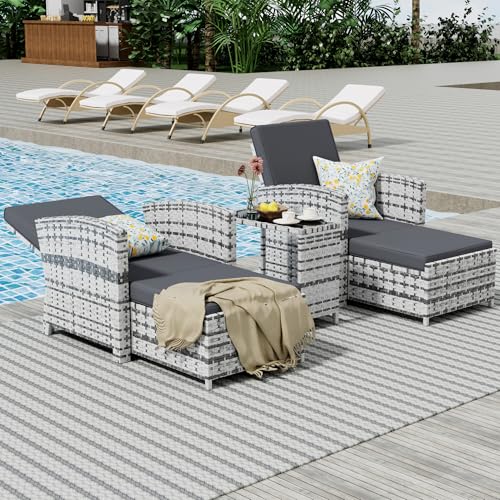 Outdoor-Patio-Chairs-with-Ottomans-5-Piece-Outdoor-Patio-Furniture-Set-Wicker-Patio-Conversation-Set-Outdoor-Sofa-with-Ottoman-and-Table-for-Porch-Garden-and-Balcony-Grey
