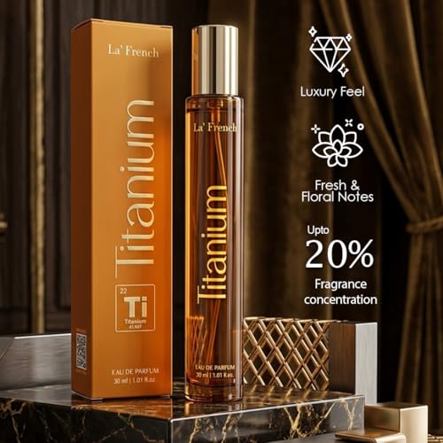 Image of La French Titanium Perfume for Men 30ml | Long Lasting Premium Fragrance | Daily Wear & Party Perfume for Men | Travel Friendly