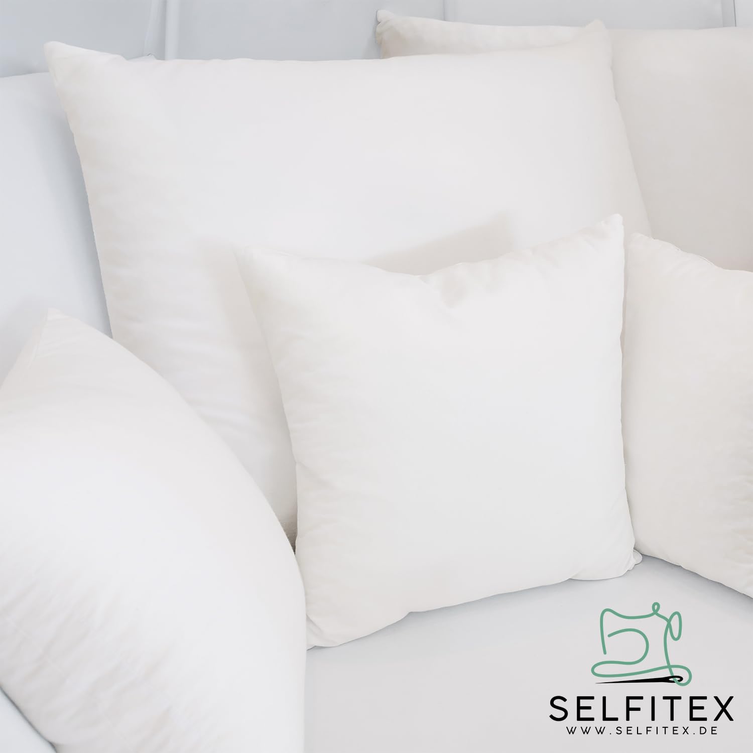 Selfitex 2er Set 60x80 cm Kissenfüllung, Kopfkissen, waschbar bis 60 °C, Füllung aus Soften Polyurethan-Sticks, als Sofa- und Dekokissen, formstabil und komfortabel, Innenkissen für Bett und Couch
