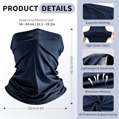 Image of 6 Pack Cooling Neck Gaiter Face Mask for Men Women Breathable Dust UV Protection Multifunctional Reusable Face Cover