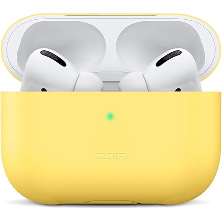 Amazon Esr Airpods Pro ケース 19 充電ケースカバー 19年10月発売 ヒンジなし超薄型 スリムフィット シリコンカバー そよ風プラスシリーズ 前面のledライトが隠れない 傷や衝撃に強い Airpods Pro用 イエロー Esr イヤホン ヘッドホンケース