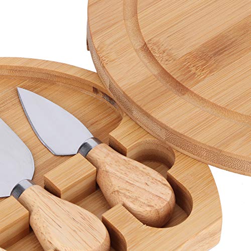 Cuchillos para queso de acero inoxidable con tabla de cortar de madera 3