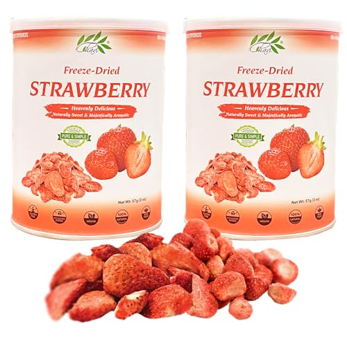 Image of CHAVI Freeze-Dried Strawberry - Pack of 2 x 2 oz - Healthy 1 Ingredient Superfood - No Added Sugars or Preservatives - Non-GMO, Vegan, Gluten-Free | Long Shelf Life | 2 Cans