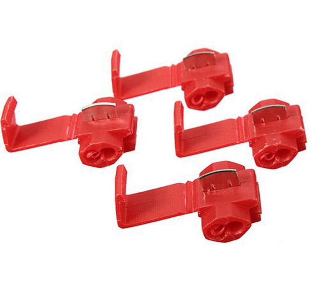 jatech 50pcs Red Scotch Lock Quick Splice 16-22awg Wire Connectors Terminals Crimp Electrical