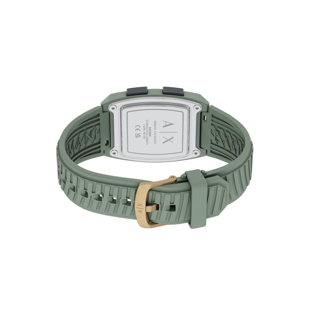 Armani Exchange Męski 42 mm zielony plastikowy zegarek, AX2969