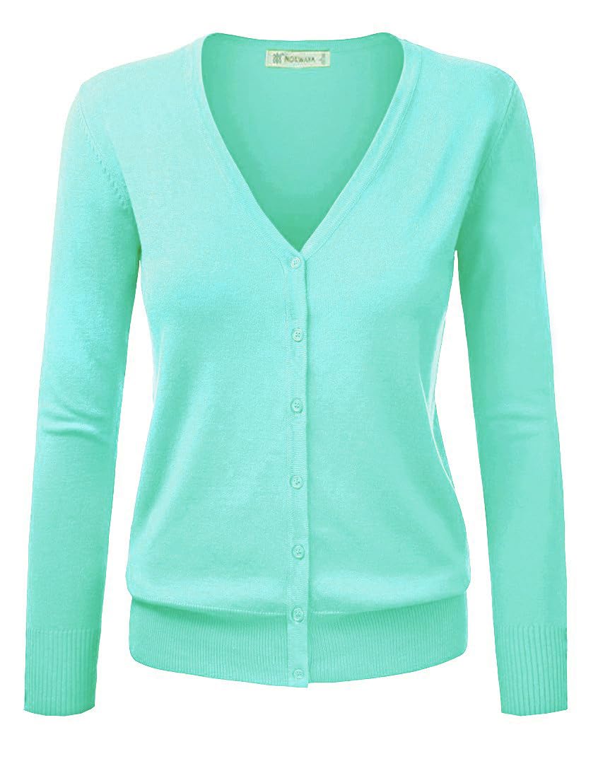 Cardigan Femme Léger à Col V Et Boutons - Tricot Doux Pour L'automne - Idéal Pour Superposer - Lavable En Machine
