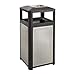 Safco Products 9935BL Evos Outdoor-Indoor Trash Can with Stainless Steel Cigarette Ashtray Urn. Commercial Garbage Can 38 Gallon, Black