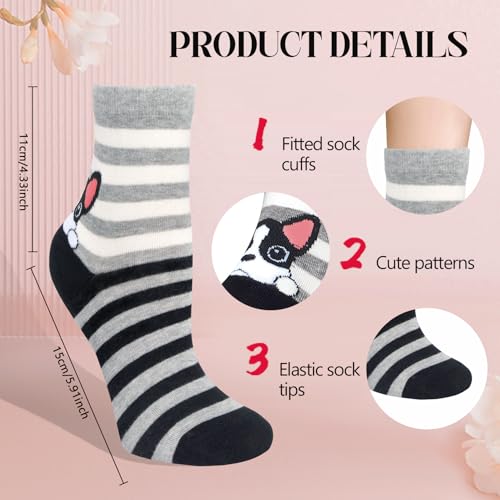 Image of Chalier Womens Funny Socks Cozy Cute Printed Patterned Fun Socks Novelty Cat Dog Socks for Women