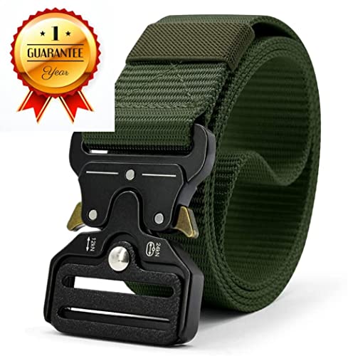 JET STREAM Unisex Synthetic Belt Wide Nylon Military Style Canvas Unisex Waist Belt with Metal Buckle (pack of 1)2