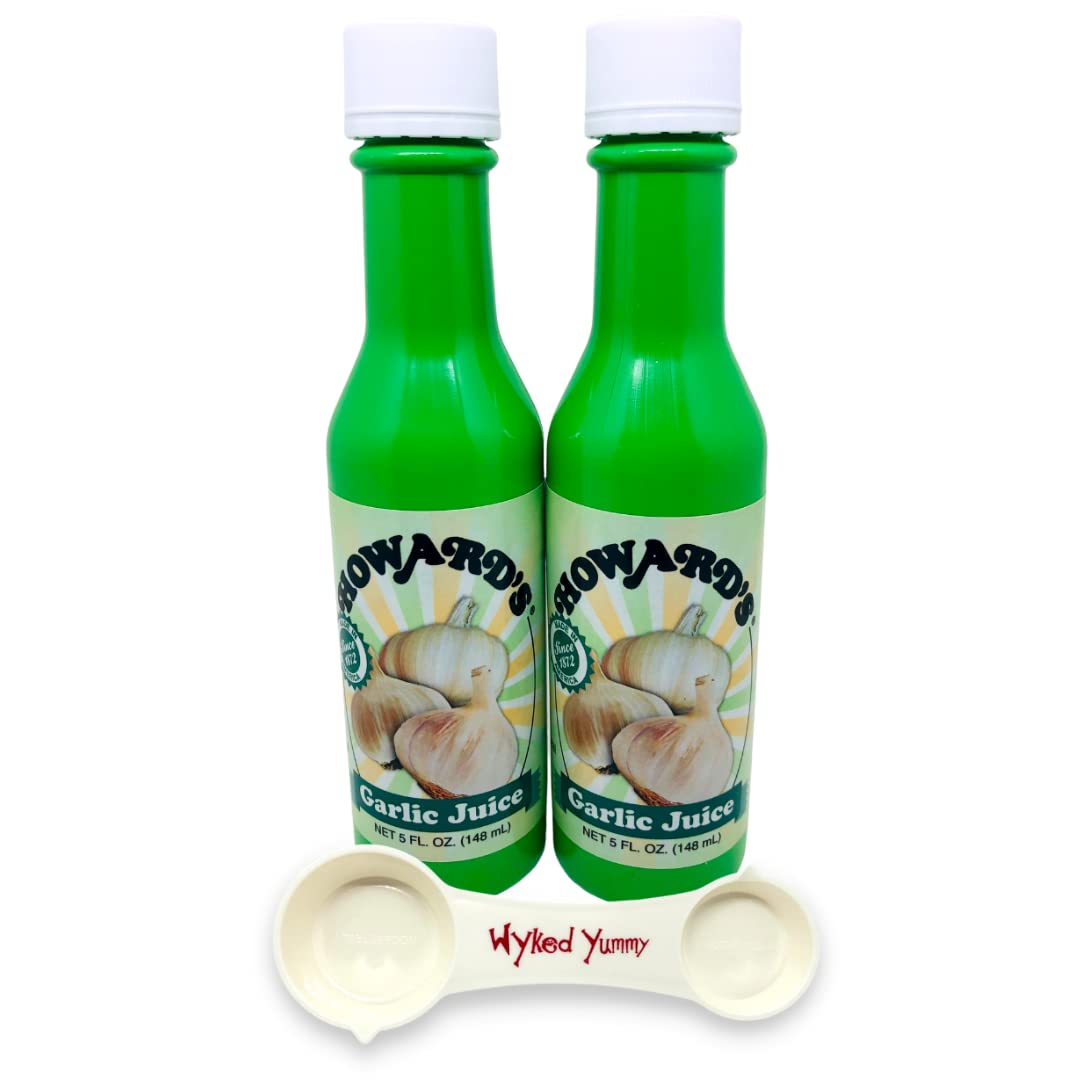 Wyked Yummy Garlic Juice Bundle with (2) 5 oz Bottles of Howard’s Garlic Juice and