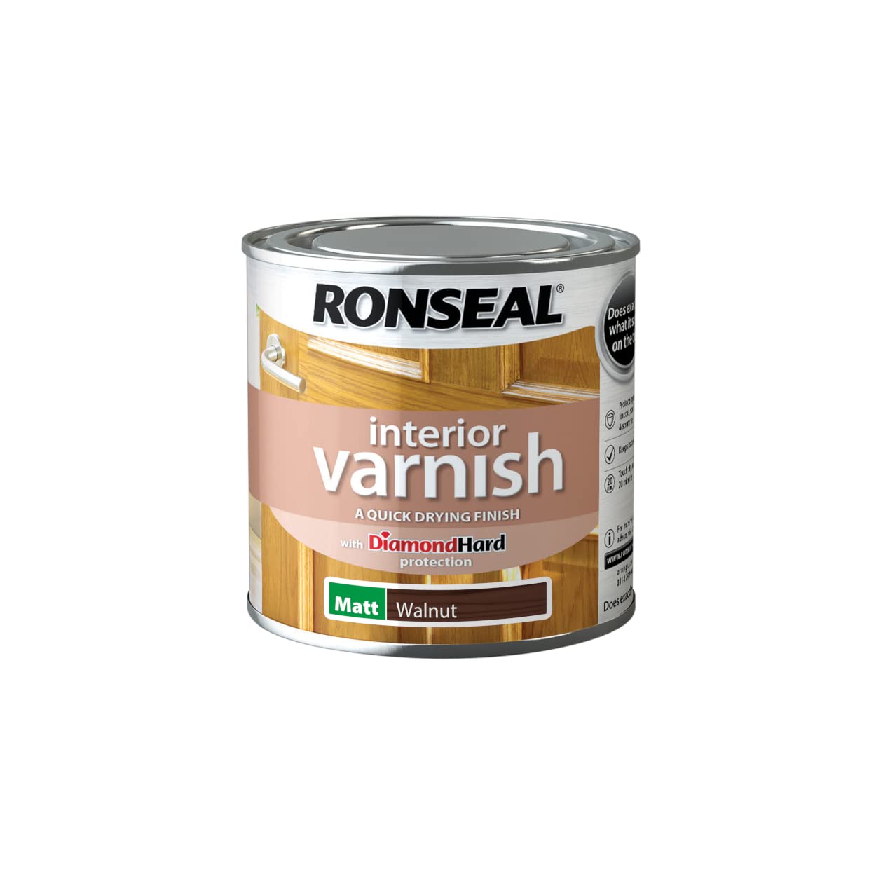 Ronseal Interior Wood Varnish - Walnut - Matt - 250ml