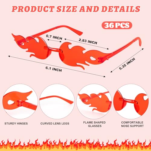 Red Fire Flame Sunglasses Flame Glasses Women Fire Sunglasses Party Decor for Summer Shower Wedding Halloween Cosplay3