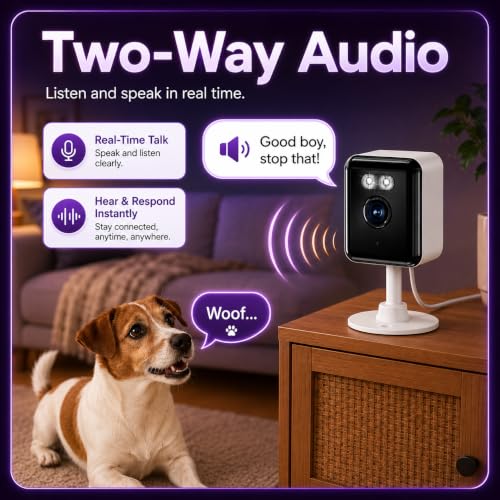 Gianteye 2K Indoor Security Camera (2-Pack), Dual-Band 2.4/5GHz WiFi Pet & Baby Monitor, AI Event Detection with Smart Search, Color Night Vision, 2-Way Audio, Human Detection, US App - image 6