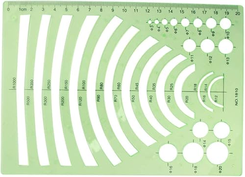 Miniatura 3 de Plantillas de dibujo de geometría reglas de plástico verde transparente multifunción para diseño de oficinas, encofrados de edificios escolares, 1