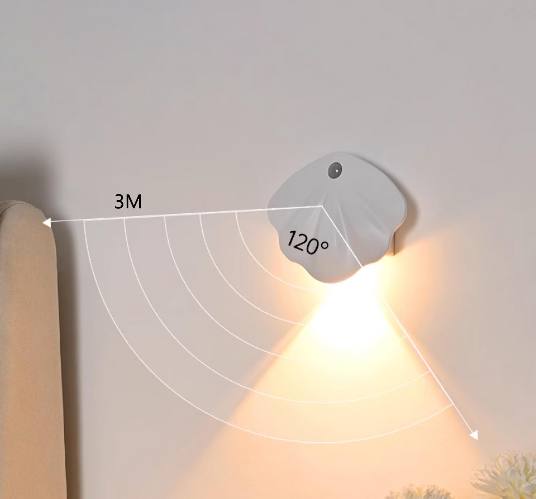 Amazon.co.jp : Sakura センサーライト usb充電式 足元灯 貝殻 人感  