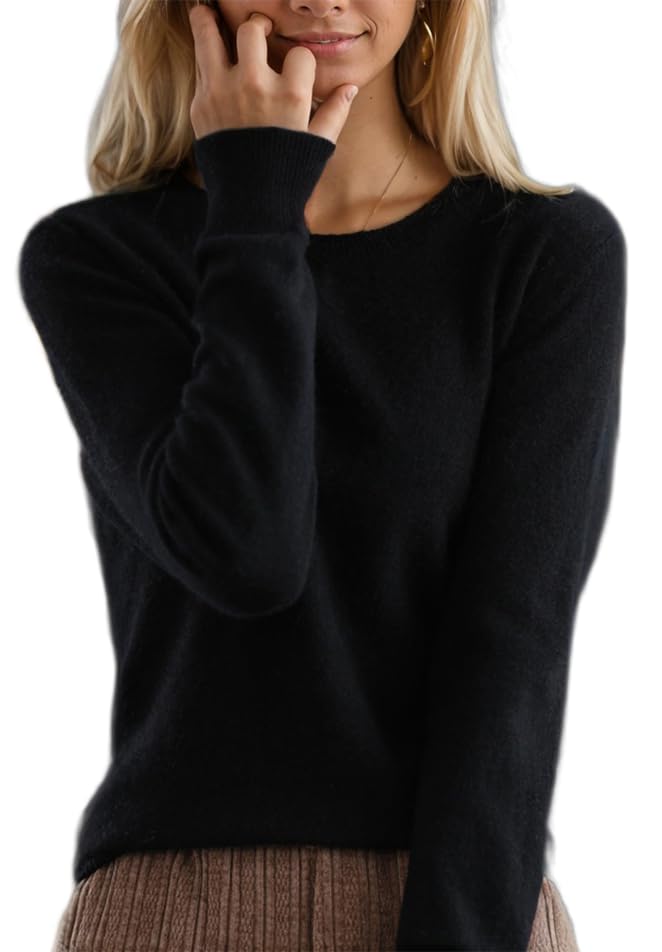 Womens Cashmere Wool Pullover Sweaters Fall Winter Casual Long Sleeve Spring Cozy Crewneck Knit Shirt Top
