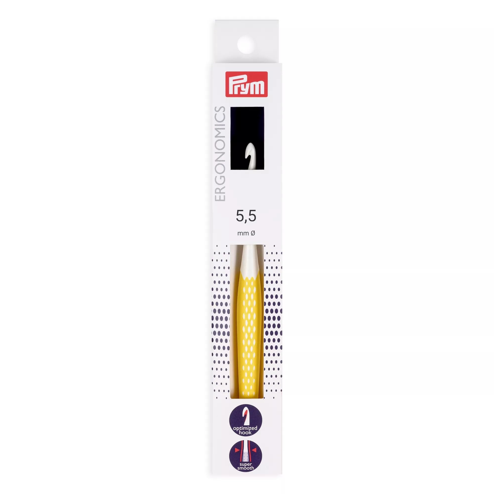 Prym Ergonomics 218495 Wool Crochet Hook 16 cm 5.50 mm Yellow