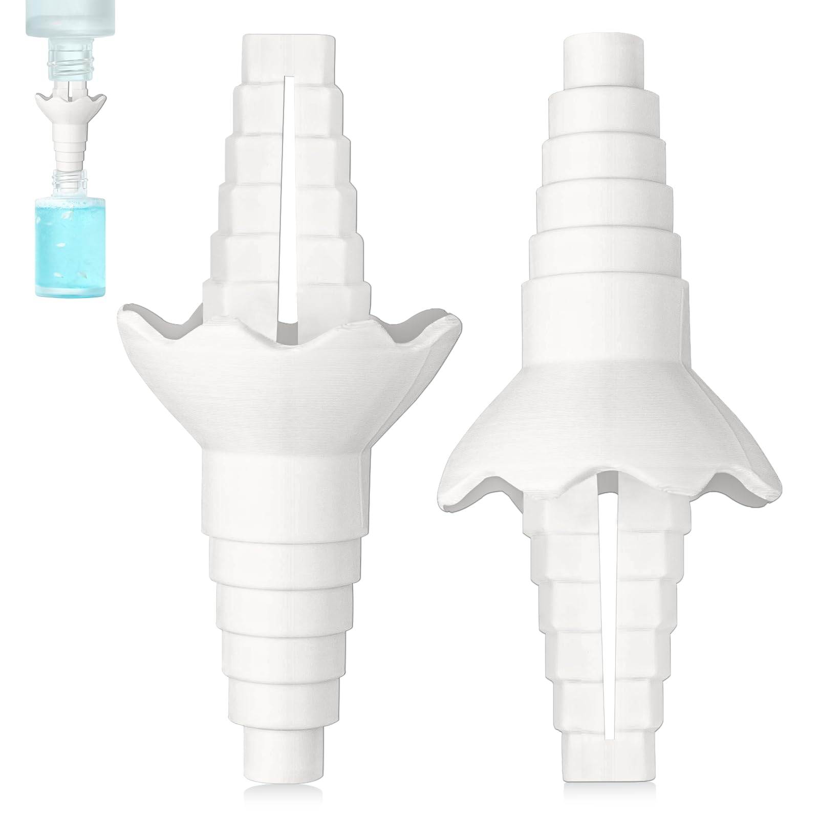 Photo 1 of 2 Pcs Universal Bottle Emptying Kit for Effortless Liquid Transfer - Use for Shampoo, Lotion, Dish Soap & More in Kitchen & Bathroom