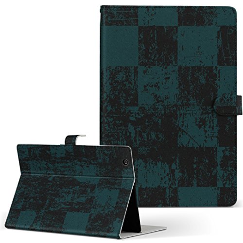 タブレット 手帳型 タブレットケース タブレットカバー カバー レザー ケース 手帳タイプ フリップ ダイアリー 二つ折り 革 チェック レトロ 黒 青 008004 Fire HDX Amazon アマゾン Kindle Fire キンドルファイア Fi