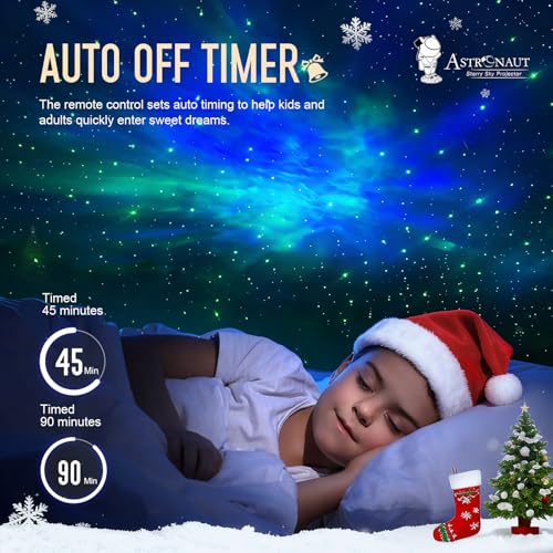 Image of Christmas Light Projector Indoor - Red Astronaut Galaxy Projector, Festive Holiday Decor, Romantic Lights for Bedroom, Unique Christmas Gift with Remote & Timer