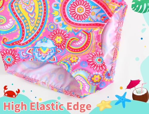 Image of TENVDA Girls Swimsuit Summer Beach Sport Halter Bathing Suits One Piece Swimwear for 2-12 Years Old Kids