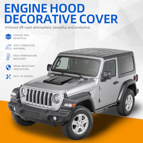Image of DREAMOTOR Hood Scoops For Cars, Universal Hood Scoop Vents, Automotive Hood Scoops for Trucks Compatible with F150 F250 F350 GMC Sierra 1500 2500 Dodge Ram 1500 2500 Toyota Tundra Jeep Wrangler