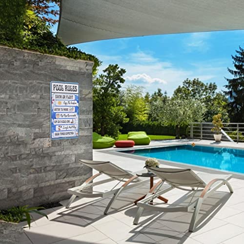 Sinal de regras de aviso de piscina | Sinal engraçado da regra da piscina - Decoração de parede Regr