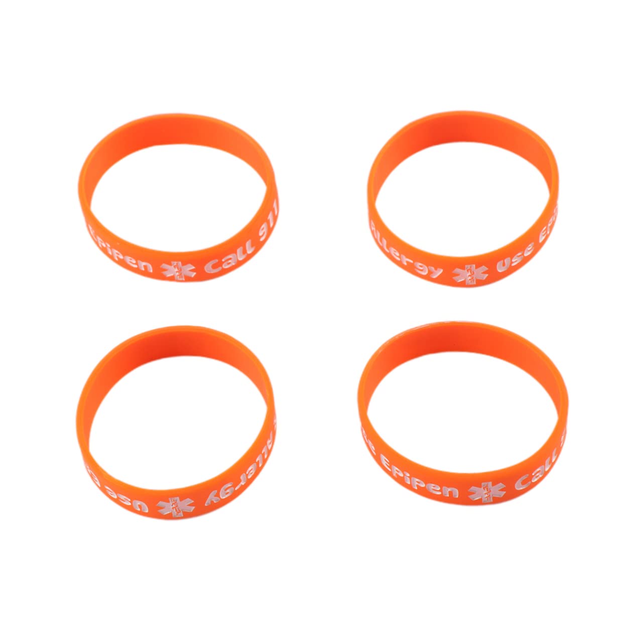 GOOHOCHY 4pcs Orange PVC Bracelet Warning Wristbands for Durable Hand Straps with Multiple Designs Comfortable Wear for Parties and Everyday Use