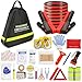 Price comparison product image Emergency Breakdown Kit, 76 in 1 Multifunctional Roadside Assistance Car Breakdown Kit with Jumper Cables, Tow Rope, Triangle, Flashlight, Safety Hammer, etc