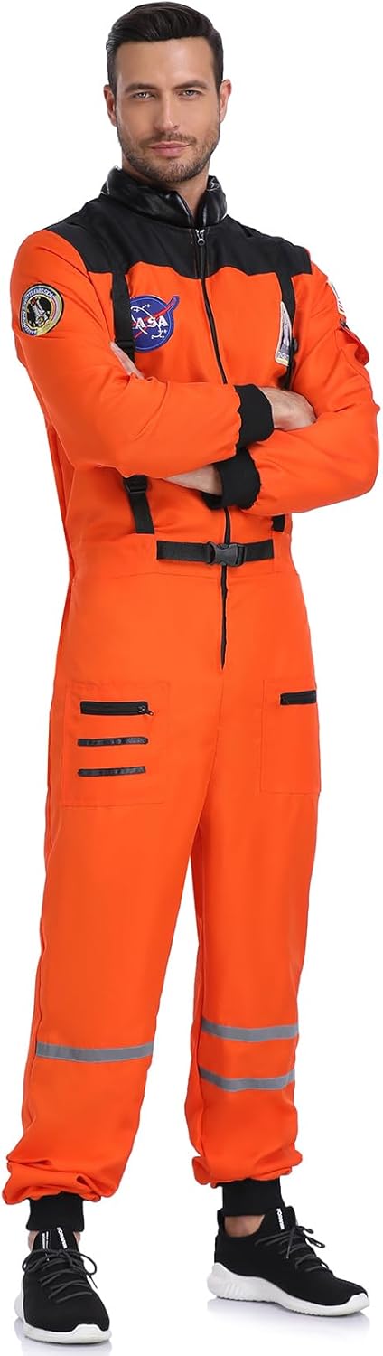 SIZGAROOT Mens Astronaut Costume Adult Male Space Suit Costume for Men Halloween Party Dress Up - Image 3