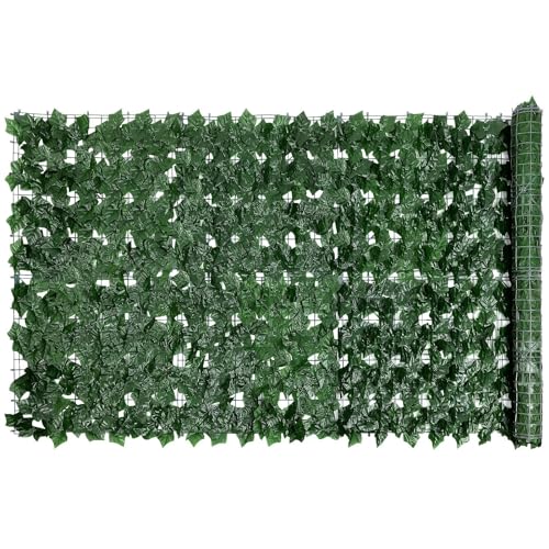 SQQCREATO Malla Ocultacion Jardin Exterior Paneles de Valla Hojas Verdes, seto UVA Artificiales 1x3 Metros, Pantalla sintética for decoración hogar, jardín y balcón al Aire Libre(Style 3)