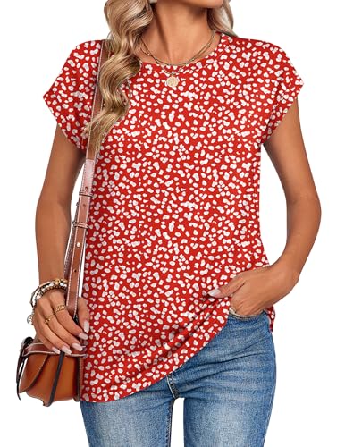 Image of Zeagoo Womens Tops Summer Casual Cap Sleeve Tshirts Shirts Business Dressy Spring Fashion Outfits Trendy Clothes