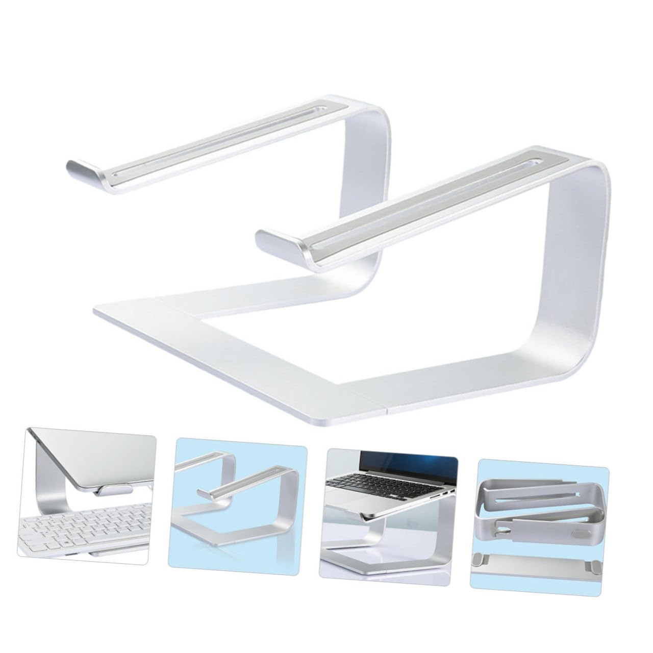 Soporte para Portátil de Aleación de Aluminio Soporte Elevador para Ordenador Portátil de Escritorio Desmontable para Tableta para Usar la Oficina o Casa