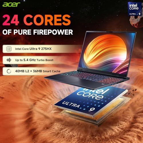 Image of Acer Predator Helios Neo 16S AI Gaming Laptop, Intel Core Ultra 9 275HX Up to 13 NPU Tops, RTX 5070Ti, 32 GB DDR5, 1 TB SSD, 16 inch 240Hz OLED, Win11 Pro, W /RECOLX AI Voice Recorder, REDRAGON Accessories