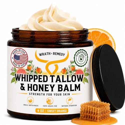 Organic Beef Tallow for Skin, Made in USA, Handcrafted, Citrus, 4 oz