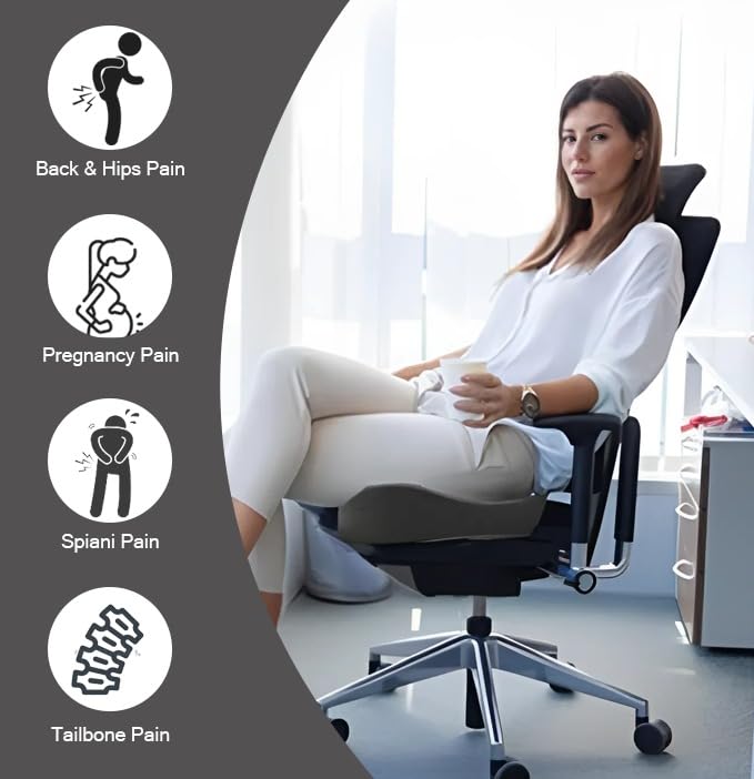 Image of HOMBOX Xtra Large Coccyx Seat Cushion Up to 100 Kg for Office, Home Sitting Back /Lumbar Support (Pack of 1) Large Size