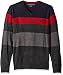 U.S. Polo Assn. Men's Stripe V-Neck Sweater, Navy, Large